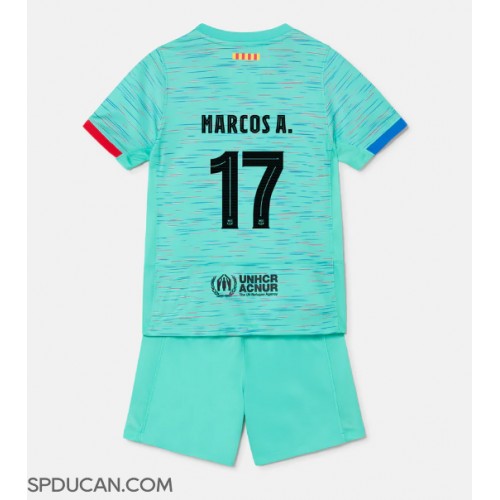 Dječji Nogometni Dres Barcelona Marcos Alonso #17 Rezervni 2023-24 Kratak Rukav (+ Kratke hlače)